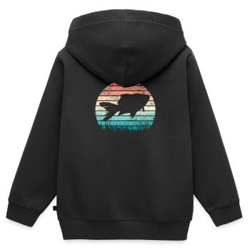 Aquarium Aquaristique Poissons Poissons d’ornement Aquascaping - Sweat Premium à capuche zippé enfant bio - noir - Dos - AI Model Kid Male (0cm)