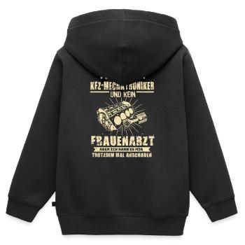 Kfz Mechatroniker - Kinder Premium Organic Zip Hoodie - Schwarz - Hinten - AI Model Kid Male (0cm)