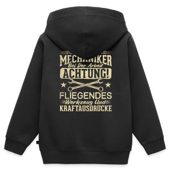 Landmaschinen Mechaniker - Kinder Premium Organic Zip Hoodie - Schwarz - Hinten - AI Model Kid Male (0cm)