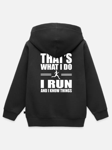 Lauf Läufer Laufen - Hoodie Premium med dragkedja barn ekologisk - svart