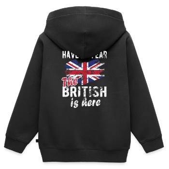 Brite Großbritannien Herkunft Britische Flagge - Kinder Premium Organic Zip Hoodie - Schwarz - Hinten - AI Model Kid Male (0cm)
