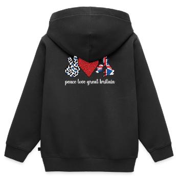 Brite Großbritannien Flagge Britische Wurzeln - Kinder Premium Organic Zip Hoodie - Schwarz - Hinten - AI Model Kid Male (0cm)