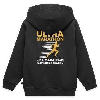 Ultramarathon-Design für einen Ultraläufer - Kinder Premium Organic Zip Hoodie - Schwarz - Hinten - AI Model Kid Male (0cm)