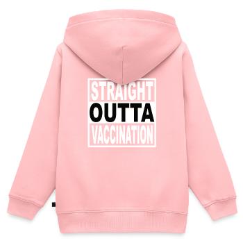Straigt Outta Impfen - Kinder Premium Organic Zip Hoodie - Rosa - Hinten - AI Model Kid Female (0cm)