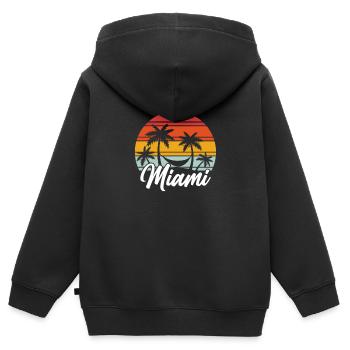 Miami Beach Florida - Kinder Premium Organic Zip Hoodie - Schwarz - Hinten - AI Model Kid Male (0cm)