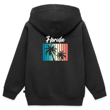 Floride - Sweat Premium à capuche zippé enfant bio - noir - Dos - AI Model Kid Male (0cm)