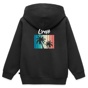 Crète - Sweat Premium à capuche zippé enfant bio - noir - Dos - AI Model Kid Male (0cm)