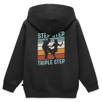 Step Step Triple Step Zitat für einen Lindy Hop - Kinder Premium Organic Zip Hoodie - Schwarz - Hinten - AI Model Kid Male (0cm)