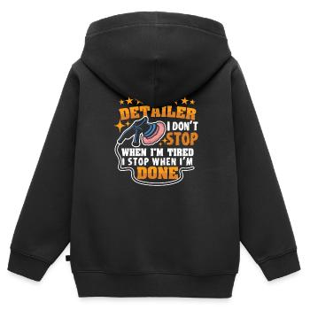 Mobile Auto Detailing Auto Detailing Car Detailer - Sweat Premium à capuche zippé enfant bio - noir - Dos - AI Model Kid Male (0cm)