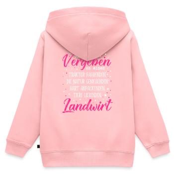 Glücklich vergeben an einen Traktor fahrenden Land - Kinder Premium Organic Zip Hoodie - Rosa - Hinten - AI Model Kid Female (0cm)
