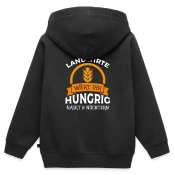 Ohne Landwirte wärt ihr hungrig nackt & nüchtern - - Kinder Premium Organic Zip Hoodie - Schwarz - Hinten - AI Model Kid Male (0cm)