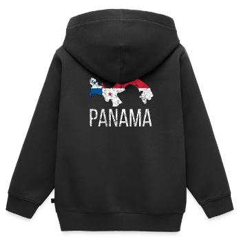 Panama Panama Origine Drapeau panaméen - Sweat Premium à capuche zippé enfant bio - noir - Dos - AI Model Kid Male (0cm)