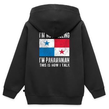 Panama Panama Origine Drapeau panaméen - Sweat Premium à capuche zippé enfant bio - noir - Dos - AI Model Kid Male (0cm)