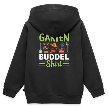 Garten Gemüse Schrebergarten - Kinder Premium Organic Zip Hoodie - Schwarz - Hinten - AI Model Kid Male (0cm)