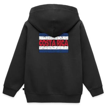 Costa Rica Costa-Ricaner Costa Rica Wurzeln - Kinder Premium Organic Zip Hoodie - Schwarz - Hinten - AI Model Kid Male (0cm)
