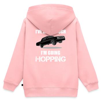 Lowrider Jumpcar Auto Lustiger Spruch Geschenk - Kinder Premium Organic Zip Hoodie - Rosa - Hinten - AI Model Kid Female (0cm)