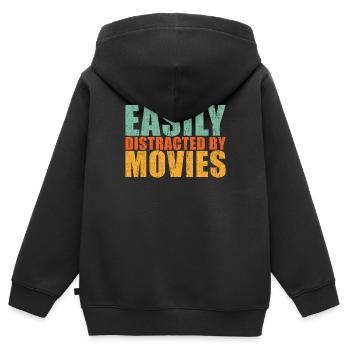 Film Fan - Kinder Premium Organic Zip Hoodie - Schwarz - Hinten - AI Model Kid Male (0cm)