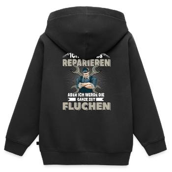 Reparatur für einen Mechaniker - Kinder Premium Organic Zip Hoodie - Schwarz - Hinten - AI Model Kid Male (0cm)