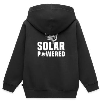 Solar Betrieben - Kinder Premium Organic Zip Hoodie - Schwarz - Hinten - AI Model Kid Male (0cm)