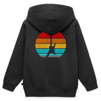 Elektrogitarre - Kinder Premium Organic Zip Hoodie - Schwarz - Hinten - AI Model Kid Male (0cm)