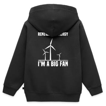 Erneuerbare Energie Windrad - Kinder Premium Organic Zip Hoodie - Schwarz - Hinten - AI Model Kid Male (0cm)