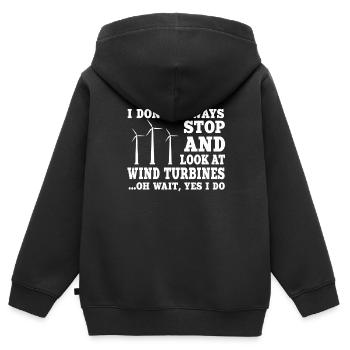 Windräder - Kinder Premium Organic Zip Hoodie - Schwarz - Hinten - AI Model Kid Male (0cm)