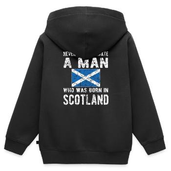 Fier Écossais Ecosse Drapeau écossais - Sweat Premium à capuche zippé enfant bio - noir - Dos - AI Model Kid Male (0cm)