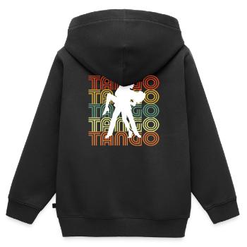 TANGO - Sweat Premium à capuche zippé enfant bio - noir - Dos - AI Model Kid Male (0cm)