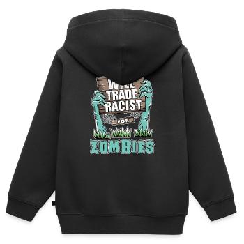 Lutte contre le racisme - Sweat Premium à capuche zippé enfant bio - noir - Dos - AI Model Kid Male (0cm)
