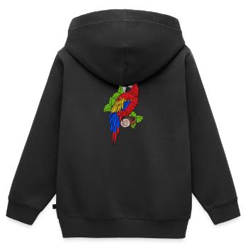 Perroquet - Sweat Premium à capuche zippé enfant bio - noir - Dos - AI Model Kid Male (0cm)