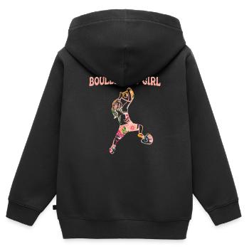 Bouldern - Kinder Premium Organic Zip Hoodie - Schwarz - Hinten - AI Model Kid Male (0cm)