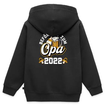 Stolzer Opa 2022 Befördert zum Opa - Kinder Premium Organic Zip Hoodie - Schwarz - Hinten - AI Model Kid Male (0cm)