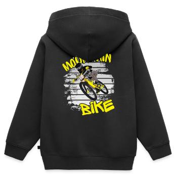 Mountainbiker / MTB Downhill Fahrrad Sprüche Bike - Kinder Premium Organic Zip Hoodie - Schwarz - Hinten - AI Model Kid Male (0cm)
