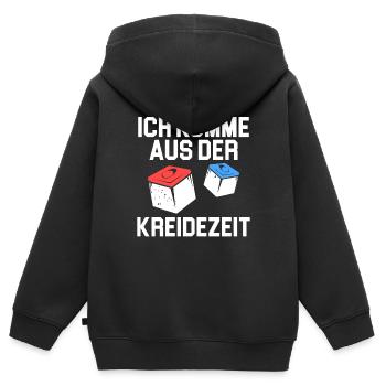 Ich Komme Aus Der Kreidezeit Snooker Pool Billard - Kinder Premium Organic Zip Hoodie - Schwarz - Hinten - AI Model Kid Male (0cm)