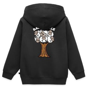 Baumwolle - Kinder Premium Organic Zip Hoodie - Schwarz - Hinten - AI Model Kid Male (0cm)