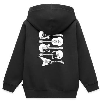 Retro Guitar Guitarist Vintage Guitarists - Kids Premium Organic Zip-up Hoodie - black - Back - AI Model Kid Male (0cm)