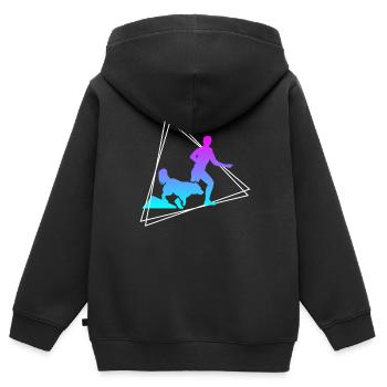 Hundetraining Hundeerziehung Retro Geschenk - Kinder Premium Organic Zip Hoodie - Schwarz - Hinten - AI Model Kid Male (0cm)