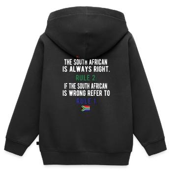 Afrique du Sud Drapeau Afrique du Sud Afrique du Sud Racines - Sweat Premium à capuche zippé enfant bio - noir - Dos - AI Model Kid Male (0cm)