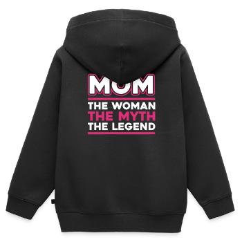 Mama Mutter Mami Muttertag - Kinder Premium Organic Zip Hoodie - Schwarz - Hinten - AI Model Kid Male (0cm)