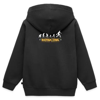 EVOLUTION BOWLING - Kids Premium Organic Zip-up Hoodie - black - Back - AI Model Kid Male (0cm)