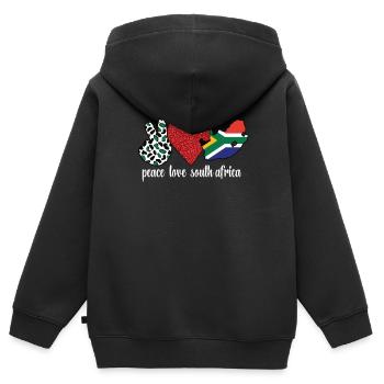 Afrique du Sud Drapeau Afrique du Sud Afrique du Sud Racines - Sweat Premium à capuche zippé enfant bio - noir - Dos - AI Model Kid Male (0cm)