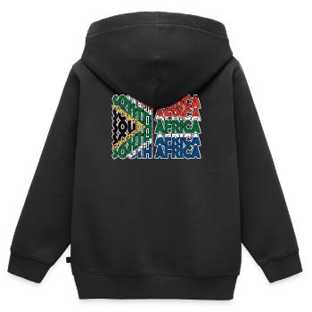 Afrique du Sud Drapeau Afrique du Sud Afrique du Sud Racines - Sweat Premium à capuche zippé enfant bio - noir - Dos - AI Model Kid Male (0cm)