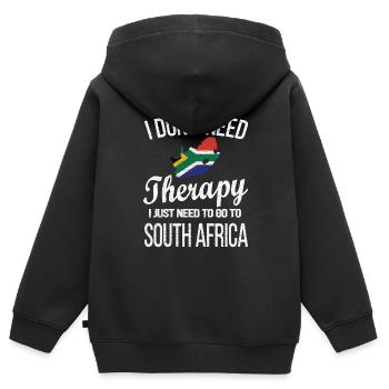Afrique du Sud Drapeau Afrique du Sud Origine Afrique du Sud - Sweat Premium à capuche zippé enfant bio - noir - Dos - AI Model Kid Male (0cm)