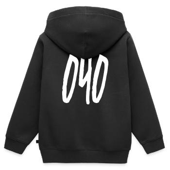 040 Vorwahl Hamburg - Kinder Premium Organic Zip Hoodie - Schwarz - Hinten - AI Model Kid Male (0cm)