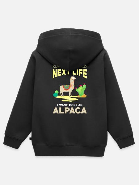 Alpaca - Kinder Premium zip hoodie biologisch - zwart