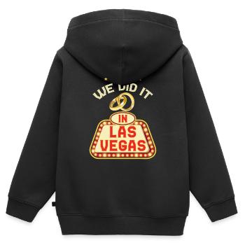 Las Vegas Hochzeit - Kinder Premium Organic Zip Hoodie - Schwarz - Hinten - AI Model Kid Male (0cm)
