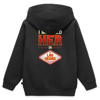 Las Vegas Hochzeit - Kinder Premium Organic Zip Hoodie - Schwarz - Hinten - AI Model Kid Male (0cm)