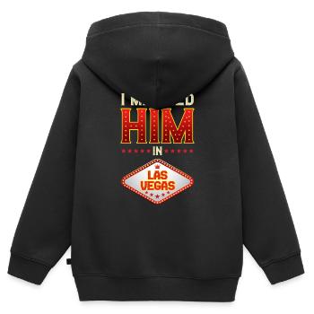 Las Vegas Hochzeit - Kinder Premium Organic Zip Hoodie - Schwarz - Hinten - AI Model Kid Male (0cm)