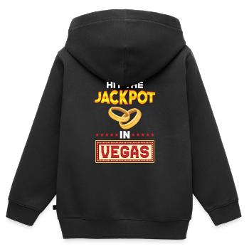 Las Vegas Hochzeit - Kinder Premium Organic Zip Hoodie - Schwarz - Hinten - AI Model Kid Male (0cm)