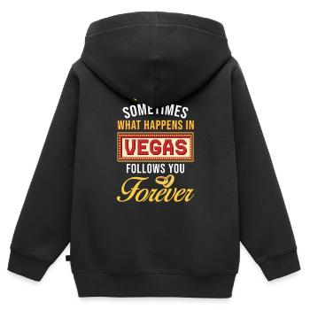 Las Vegas Hochzeit - Kinder Premium Organic Zip Hoodie - Schwarz - Hinten - AI Model Kid Male (0cm)